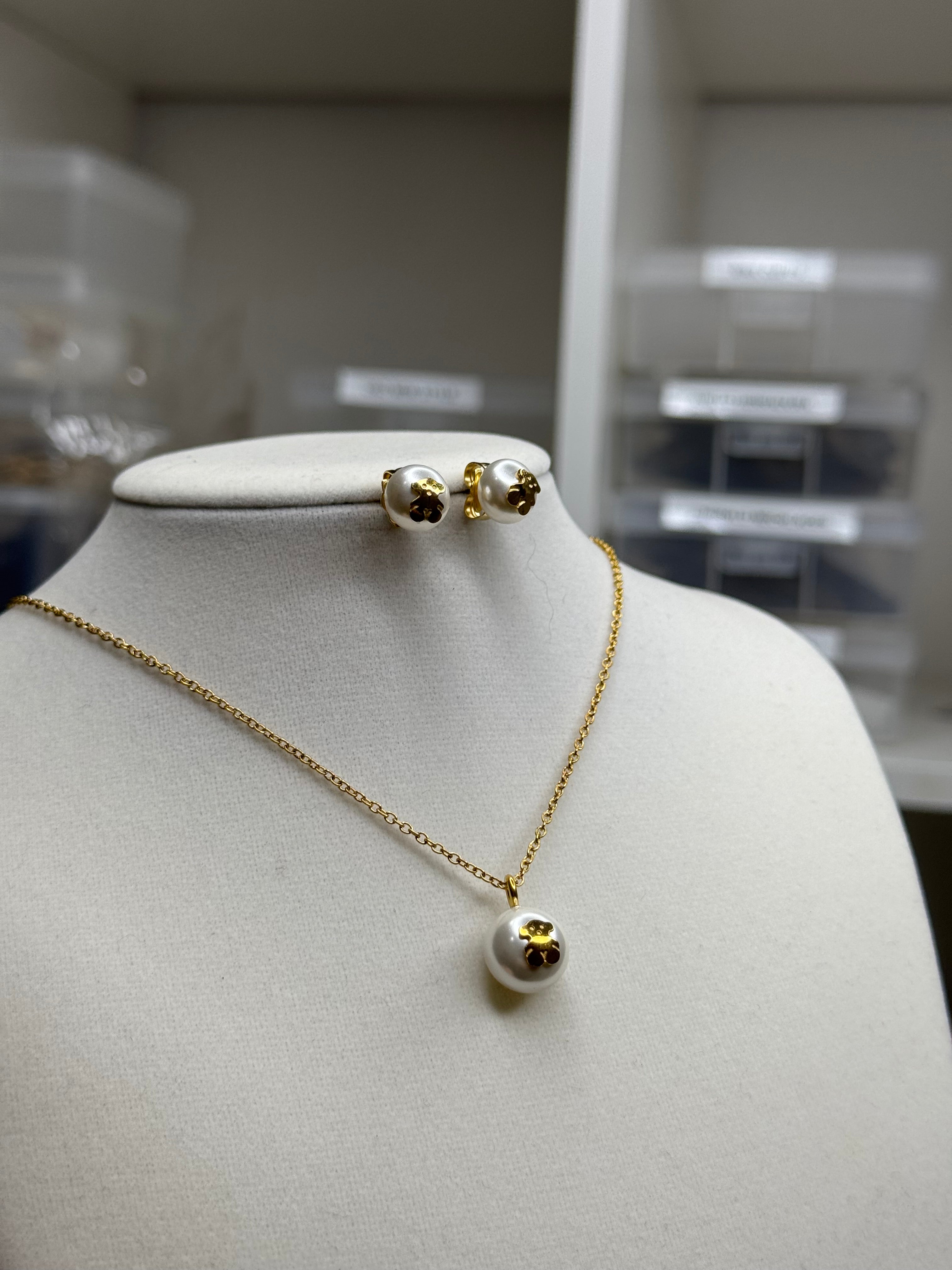 Oso perla set dorado